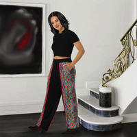 BeautDoozy ANTARES Wide Leg Pants Black for Every Gender -  Left view on Female model