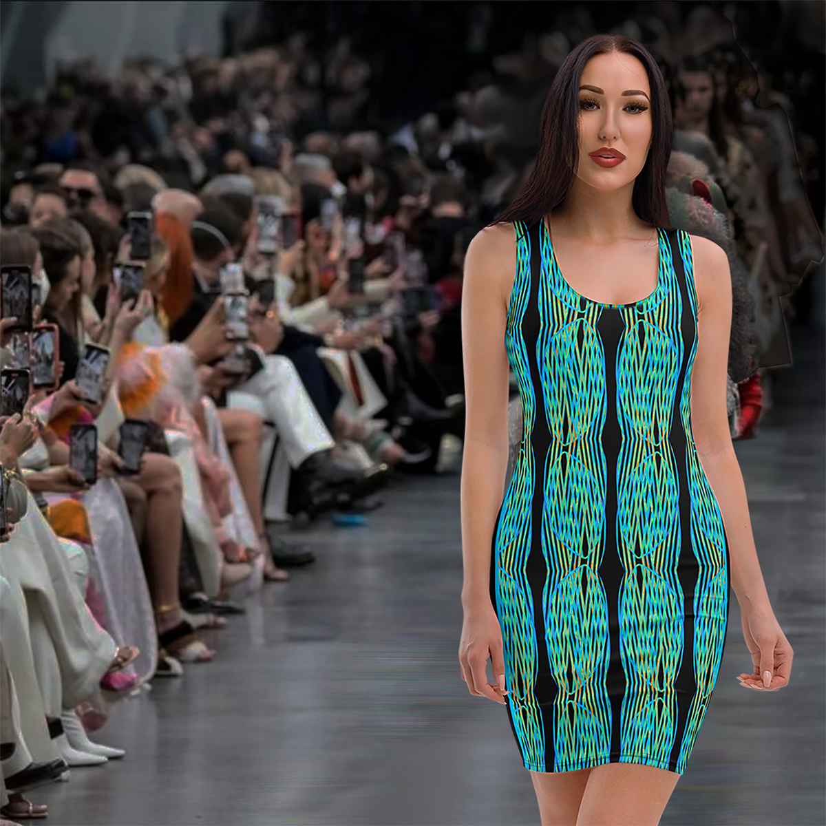 BeautDoozy CLEAN FRESH WATER Bodycon Tunic  Beatrix - Front view