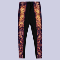 Flat back view of DESTINY black and gold leggings tight fit rave outfit