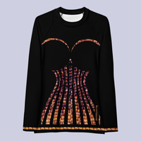 Sexy Corset Lines in Stunning DESTINY Long Sleeves Crew Top - Concert, Dance and Love
