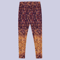 Back flat view of DESTINY copper gold leggings showing mid-waist and full length design