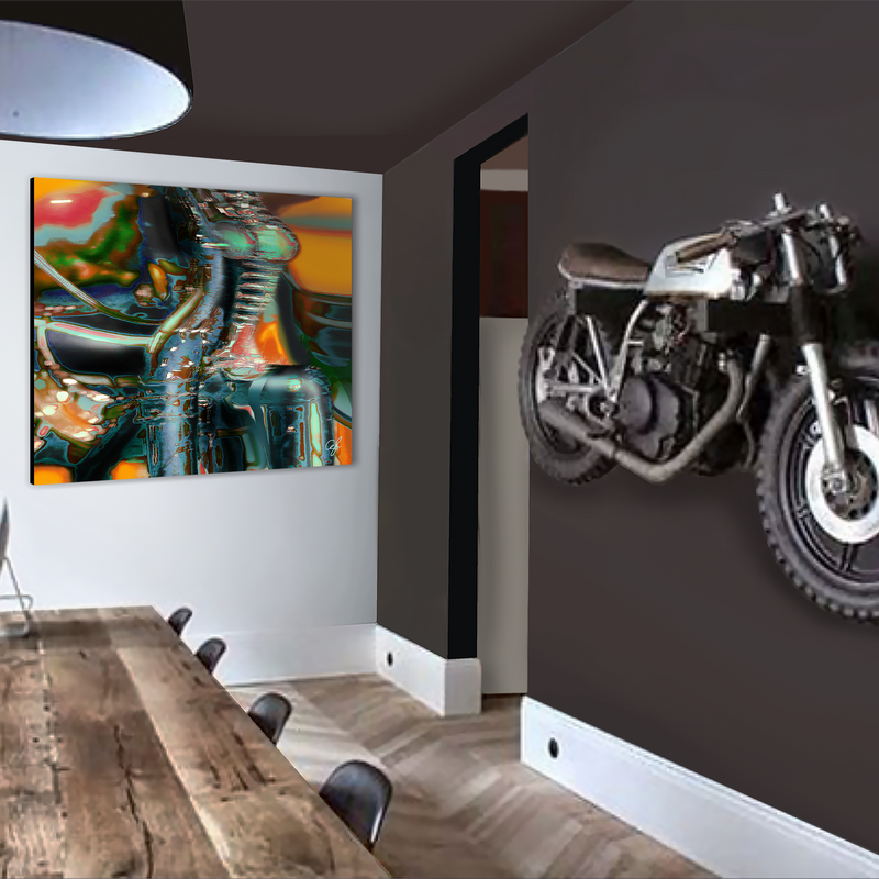 BeautDoozy Wall Art BIKE ME Giclée from The Erotic Series - Private bike shop setting