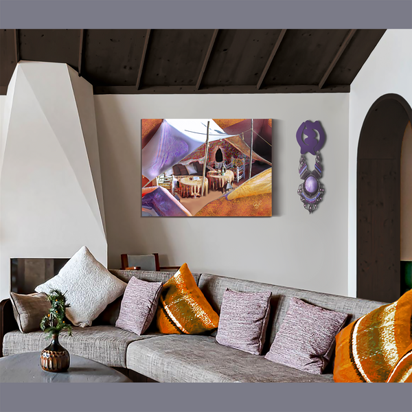 BeautDoozy Wall Art PUSSY TENT Giclée from The Erotic Series - Living room setting