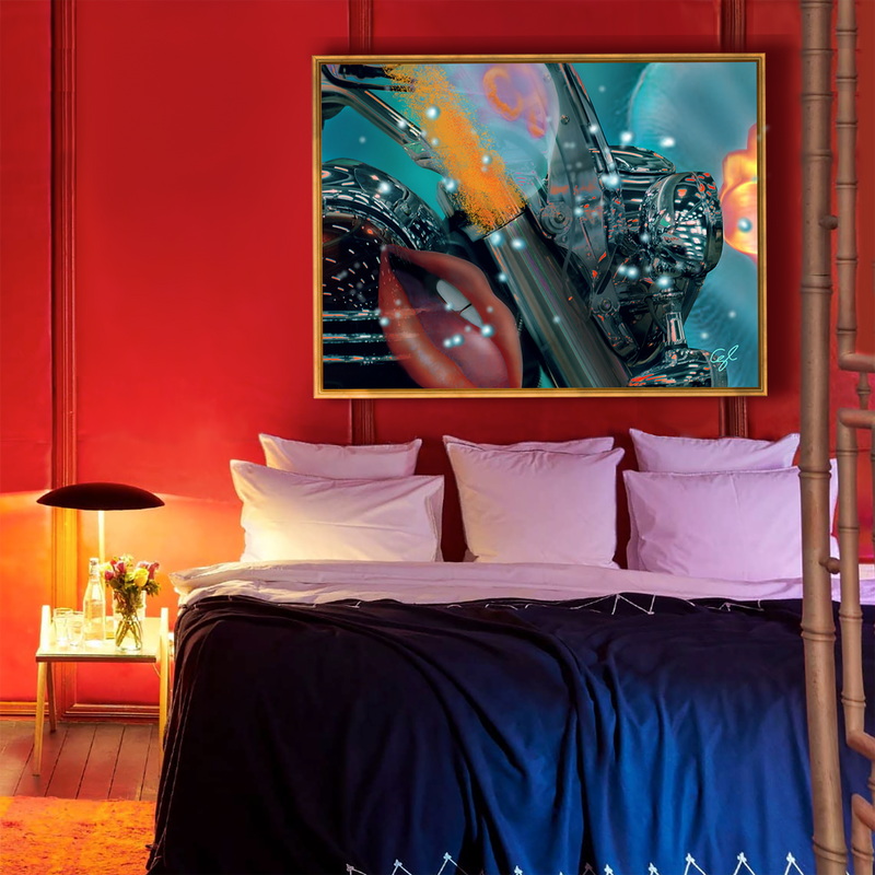 BeautDoozy Wall Art WET DREAM Giclée from the Erotic Series - Bedroom setting