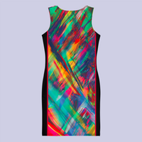 BeautDoozy ANTARES Bodycon Tunic  Paint Black - Flat Back view