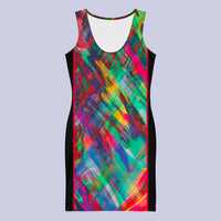 BeautDoozy ANTARES Bodycon Tunic  Paint Black - Flat Front view