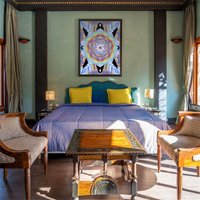 BeautDoozy Wall Art TRYNARY V Giclée from the Identity Series - Bedroom setting