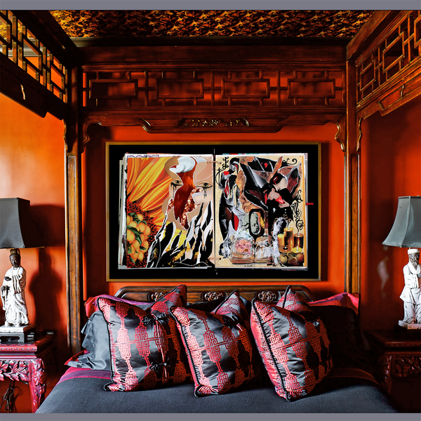 BeautDoozy Wall Art GOOD MOURNING Giclée from The Inner Series - Bedroom setting