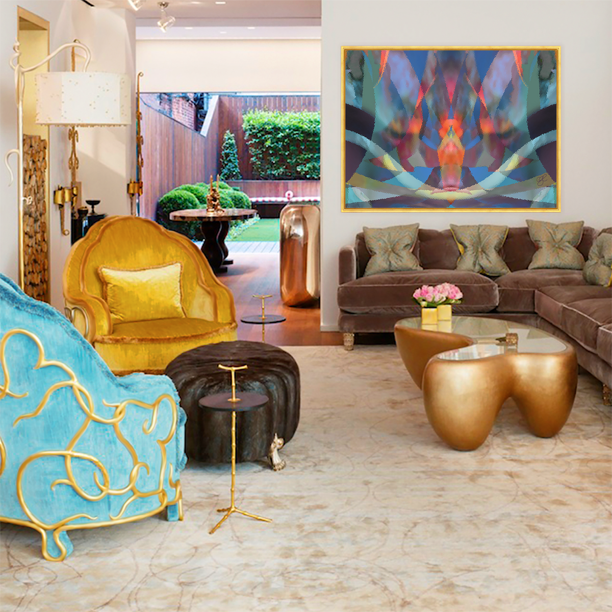 BeautDoozy Wall Art BEYOND HORIZON Giclée from The Nature Series - Living room setting