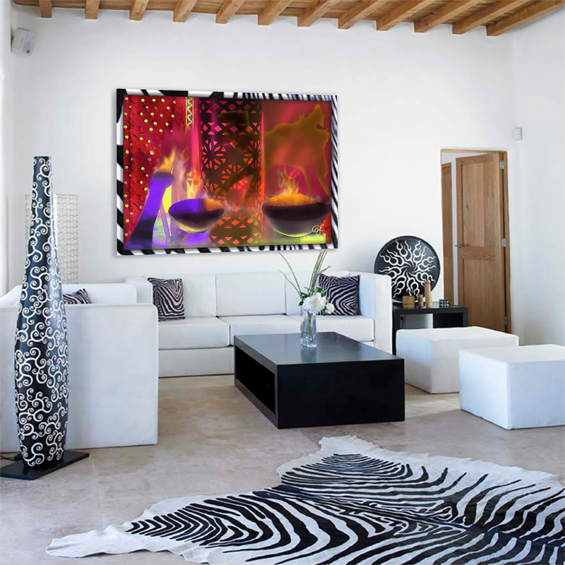 BeautDoozy Wall Art ESSAOUIRA Giclée from The Places Series - Living room setting