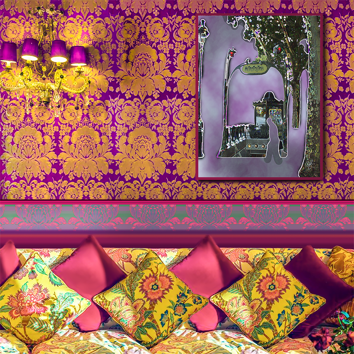 BeautDoozy Wall Art SAINT MICHEL Giclée  from The Places Series - Tearoom setting