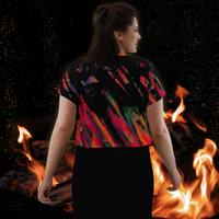 BeautDoozy RISE FROM THE ASHES Crop Top - Back view on Curves Model